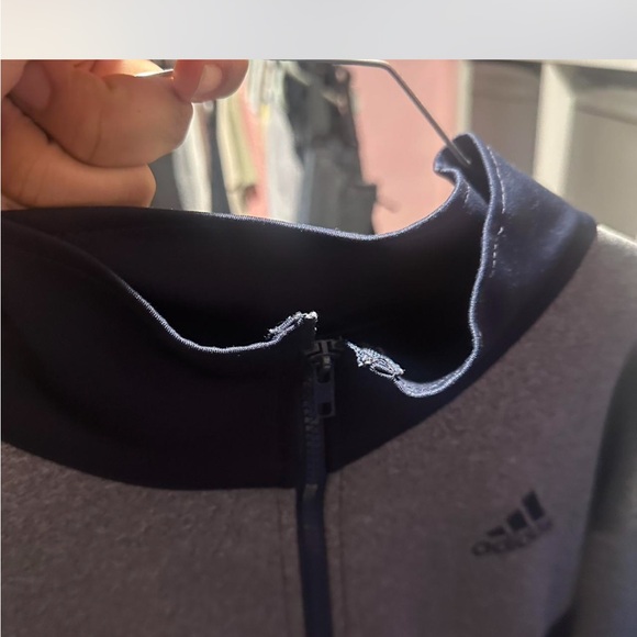 Adidas Men's Two-Tone Gray and Navy Jacket - Picture 4 of 7